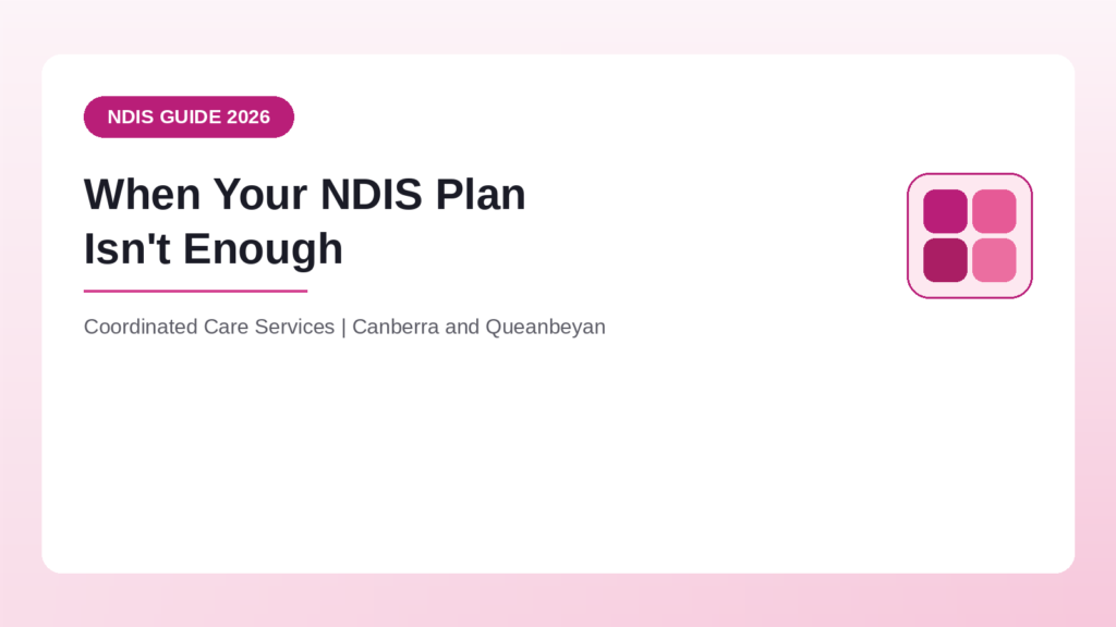 What to do if your NDIS plan is not enough - Coordinated Care Services