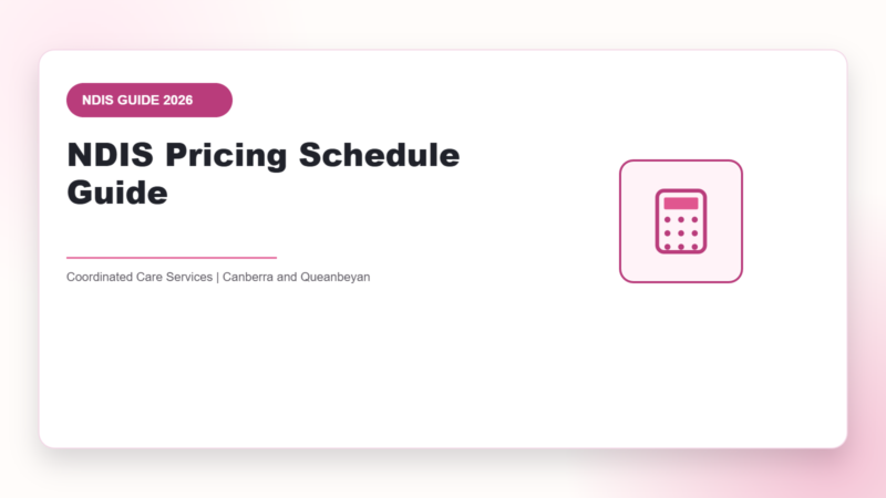 NDIS Pricing Schedule Guide - NDIS guide by Coordinated Care Services