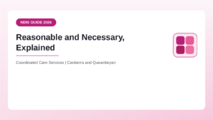 NDIS reasonable and necessary criteria explained - Coordinated Care Services