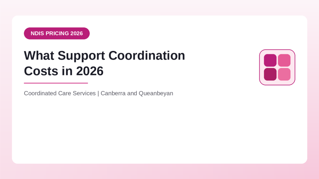 NDIS support coordination cost guide 2026 - Coordinated Care Services
