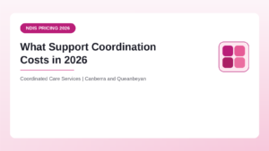 NDIS support coordination cost guide 2026 - Coordinated Care Services
