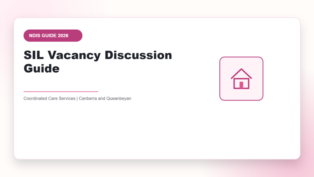 SIL Vacancy Discussion Guide - NDIS guide by Coordinated Care Services
