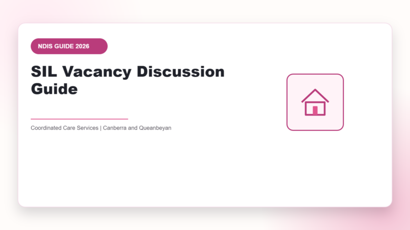 SIL Vacancy Discussion Guide - NDIS guide by Coordinated Care Services