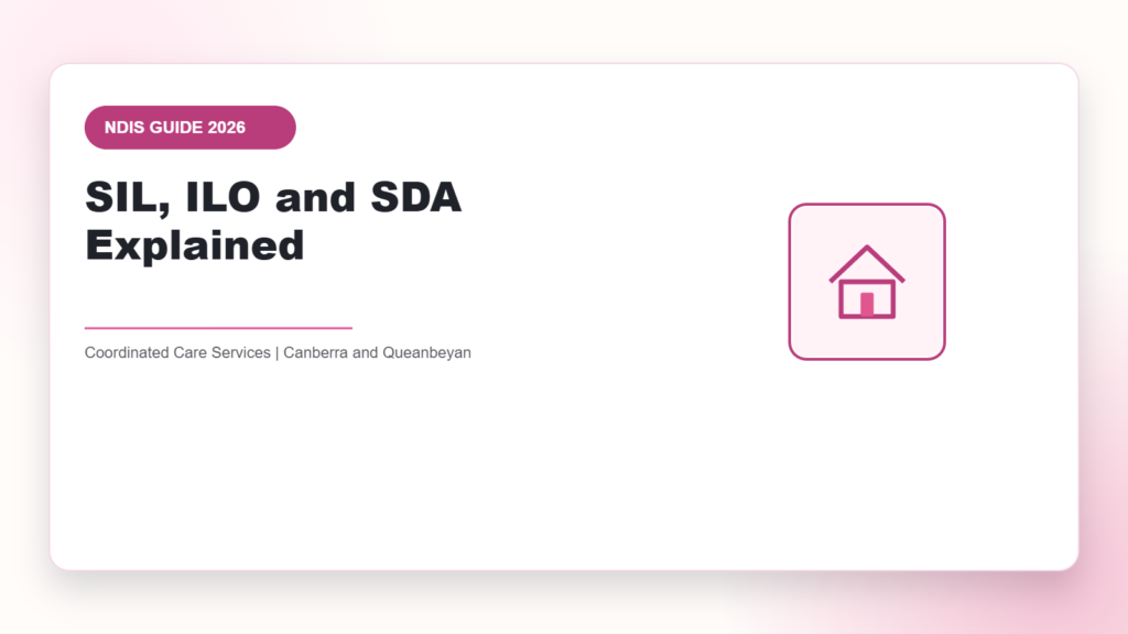 SIL, ILO and SDA Explained - NDIS guide by Coordinated Care Services